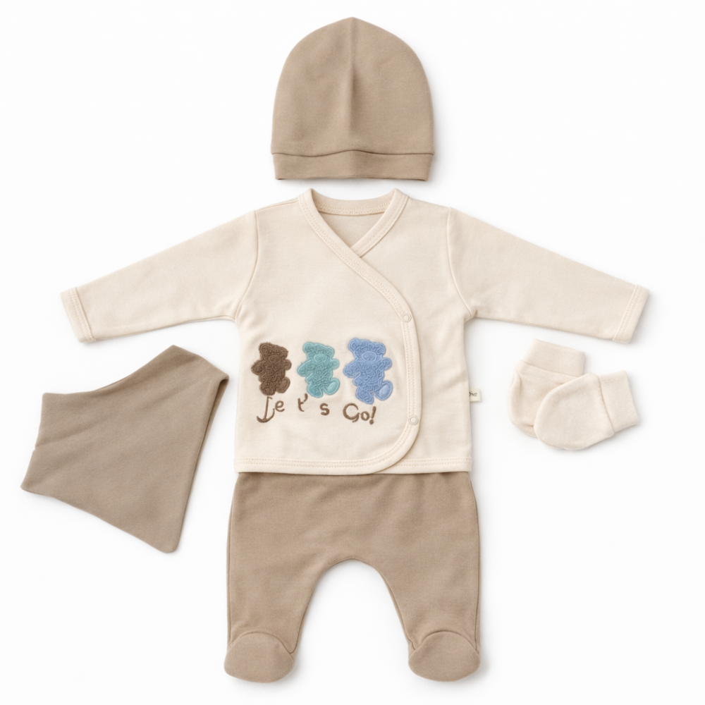 Set 5 piese nou nascuti baieti NZ Serde Bej [2]