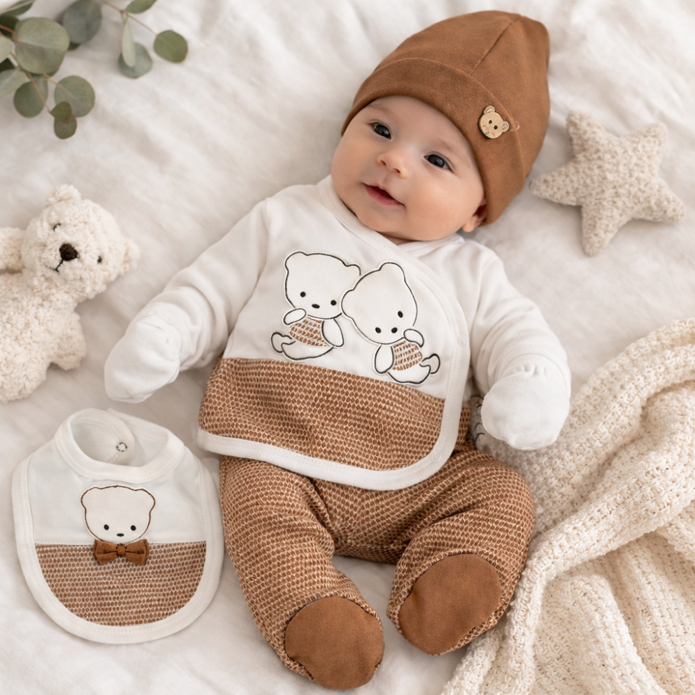 Set 5 piese pentru nou nascuti, model cu Ursuleti MARO [3]