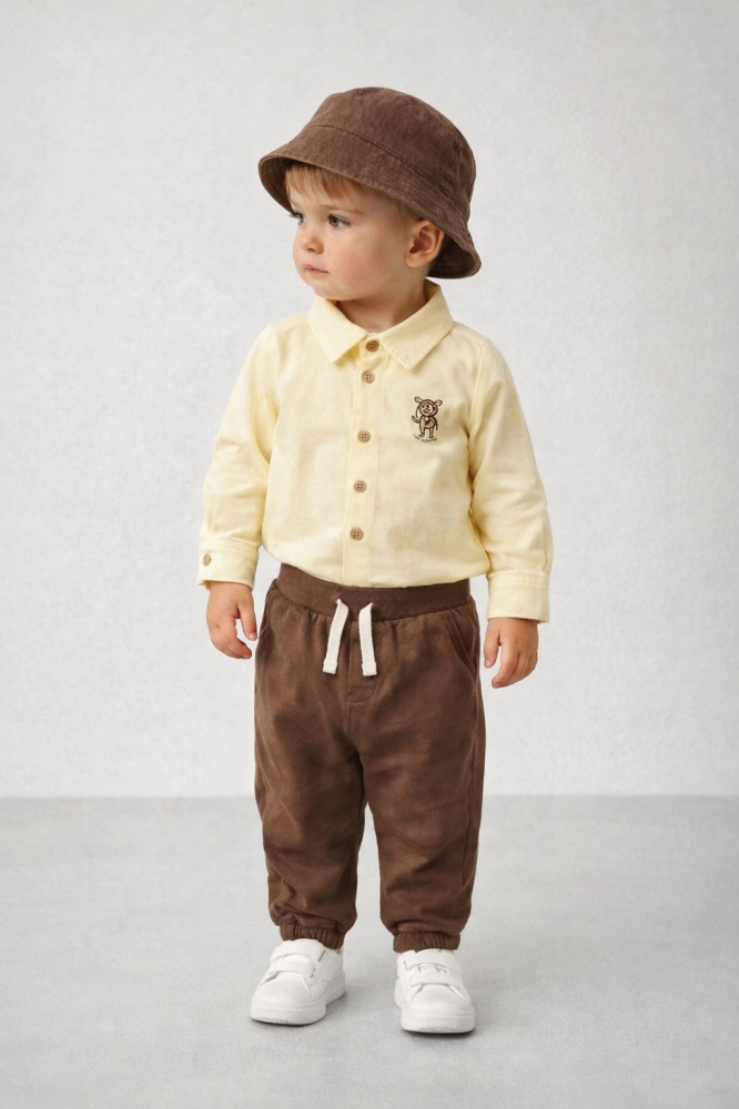 Set bebe camasa body pantaloni si palarie Oryeda [3]