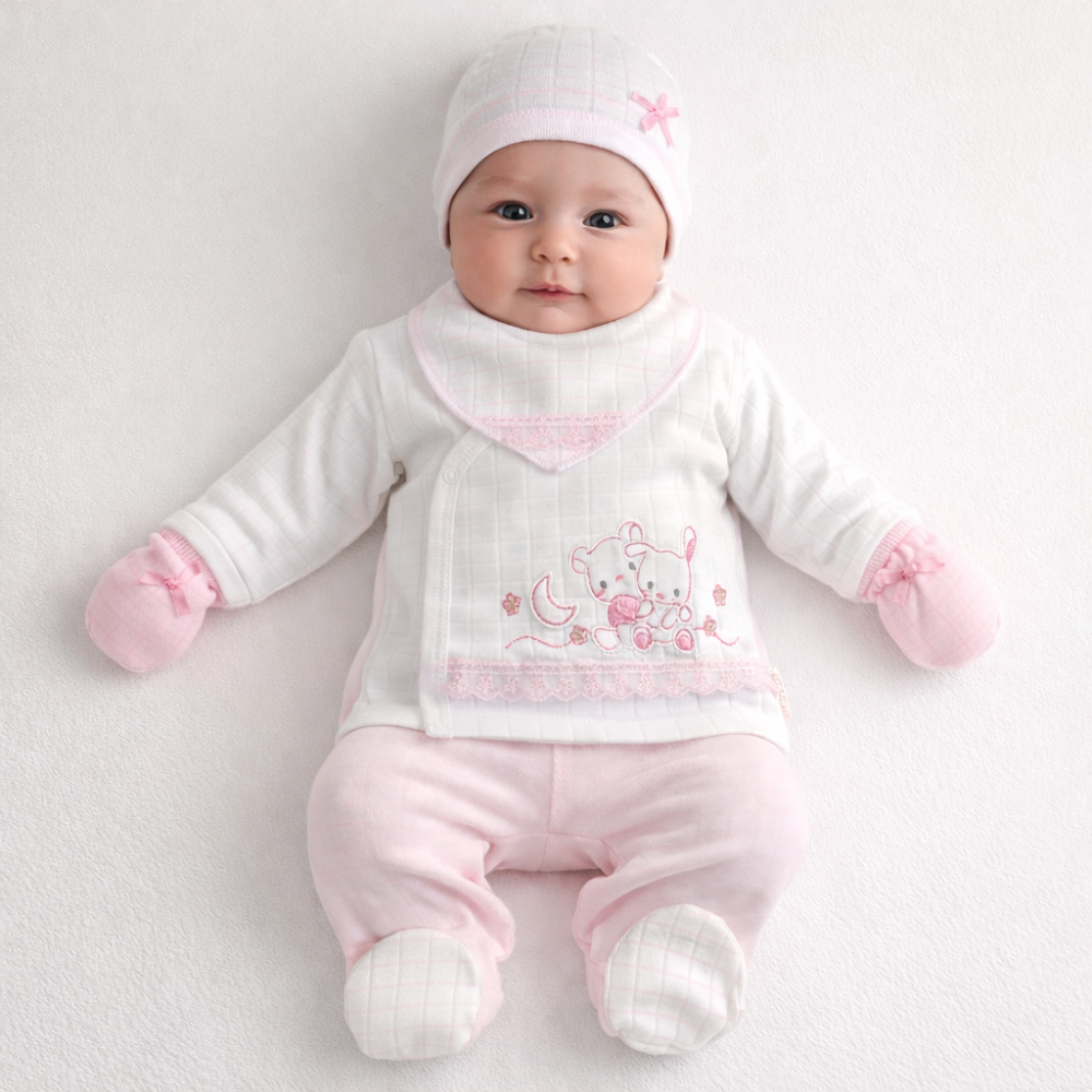 Set bebelusi 0-3 luni bumbac 5 piese urs [2]