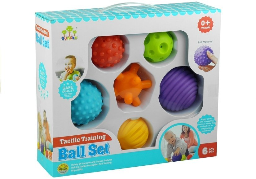Set 6 mingi senzoriale pentru bebelusi – culori si texturi diferite 0+ [8]