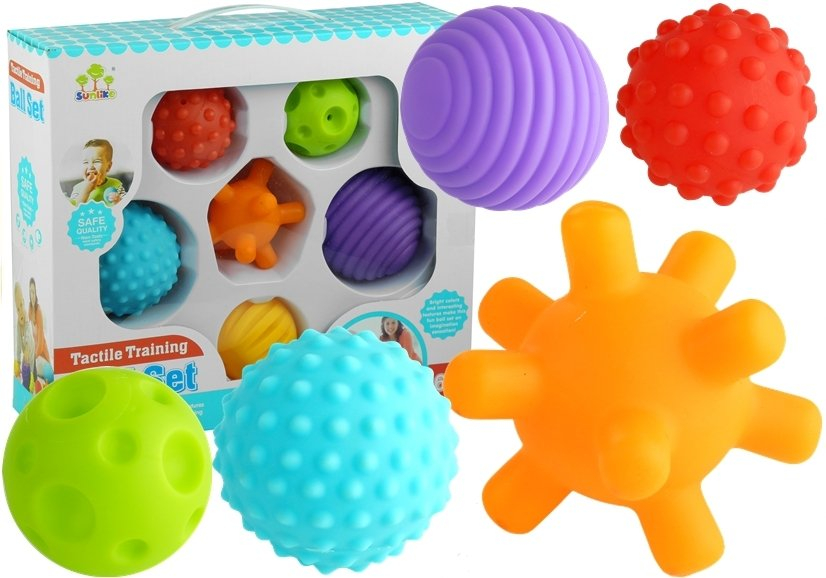 Set 6 mingi senzoriale pentru bebelusi – culori si texturi diferite 0+ [1]
