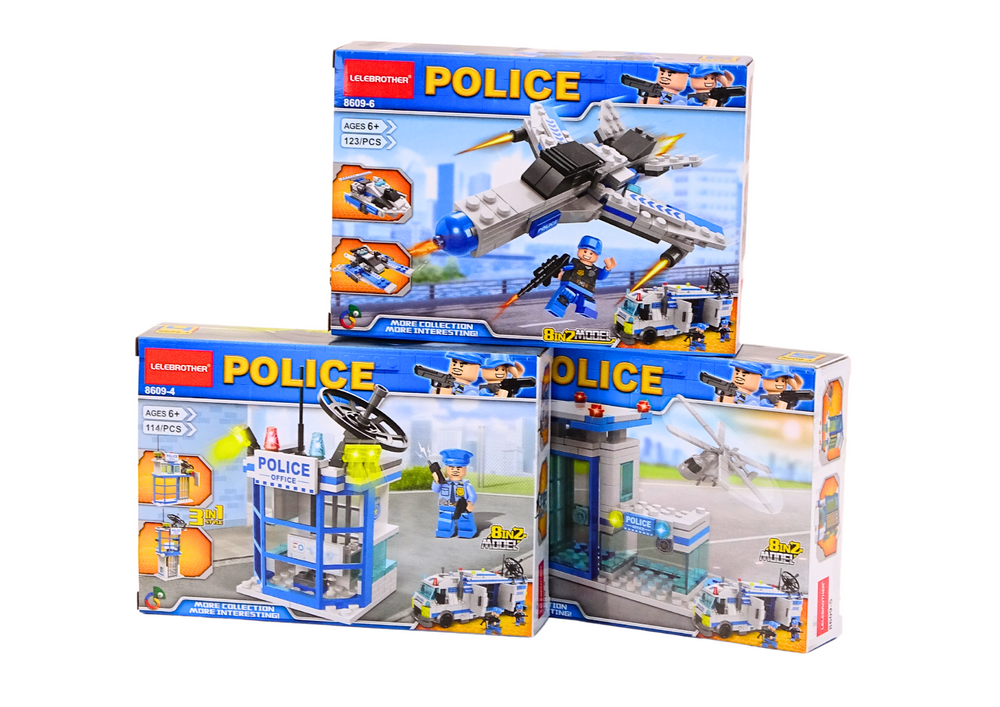 set-constructie-politie-barca-elicopter-avion-alb-albastru-Bebelul [3]