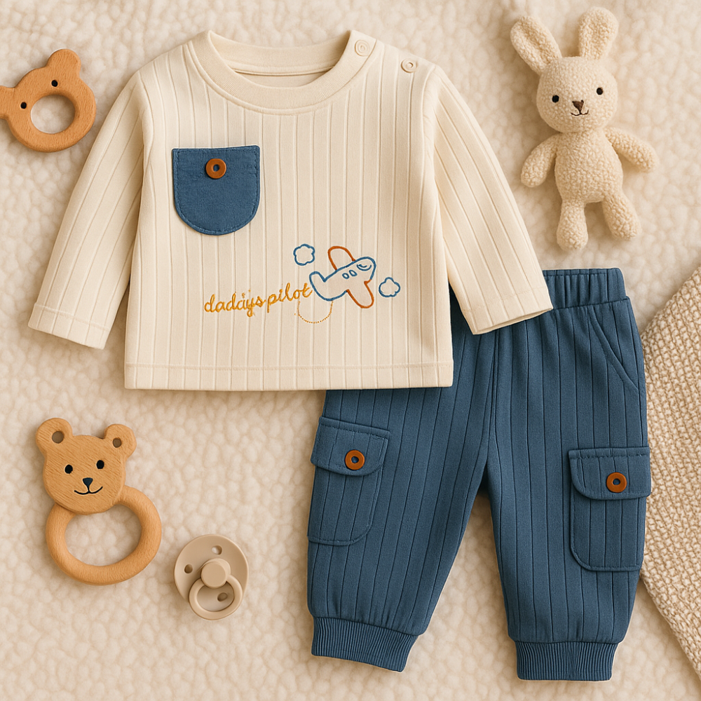 Set bluzita cu pantaloni Nafitto din bumbac [3]