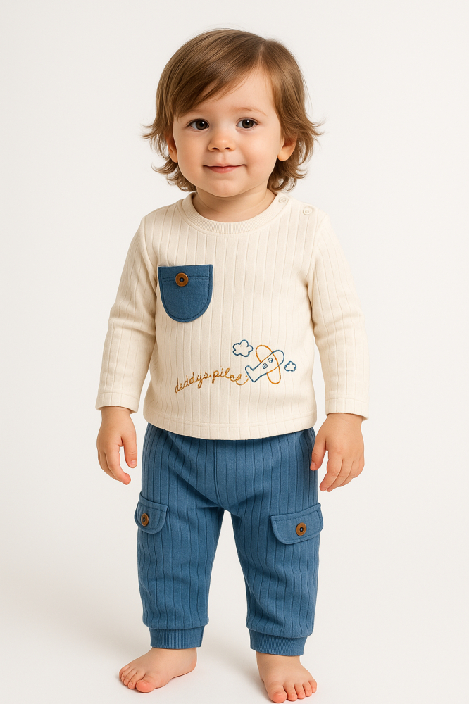 Set bluzita cu pantaloni Nafitto din bumbac [2]