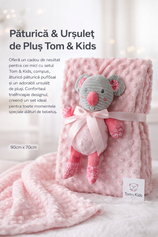 Set Cadou Bebeluși: Păturică & Ursuleț [3]
