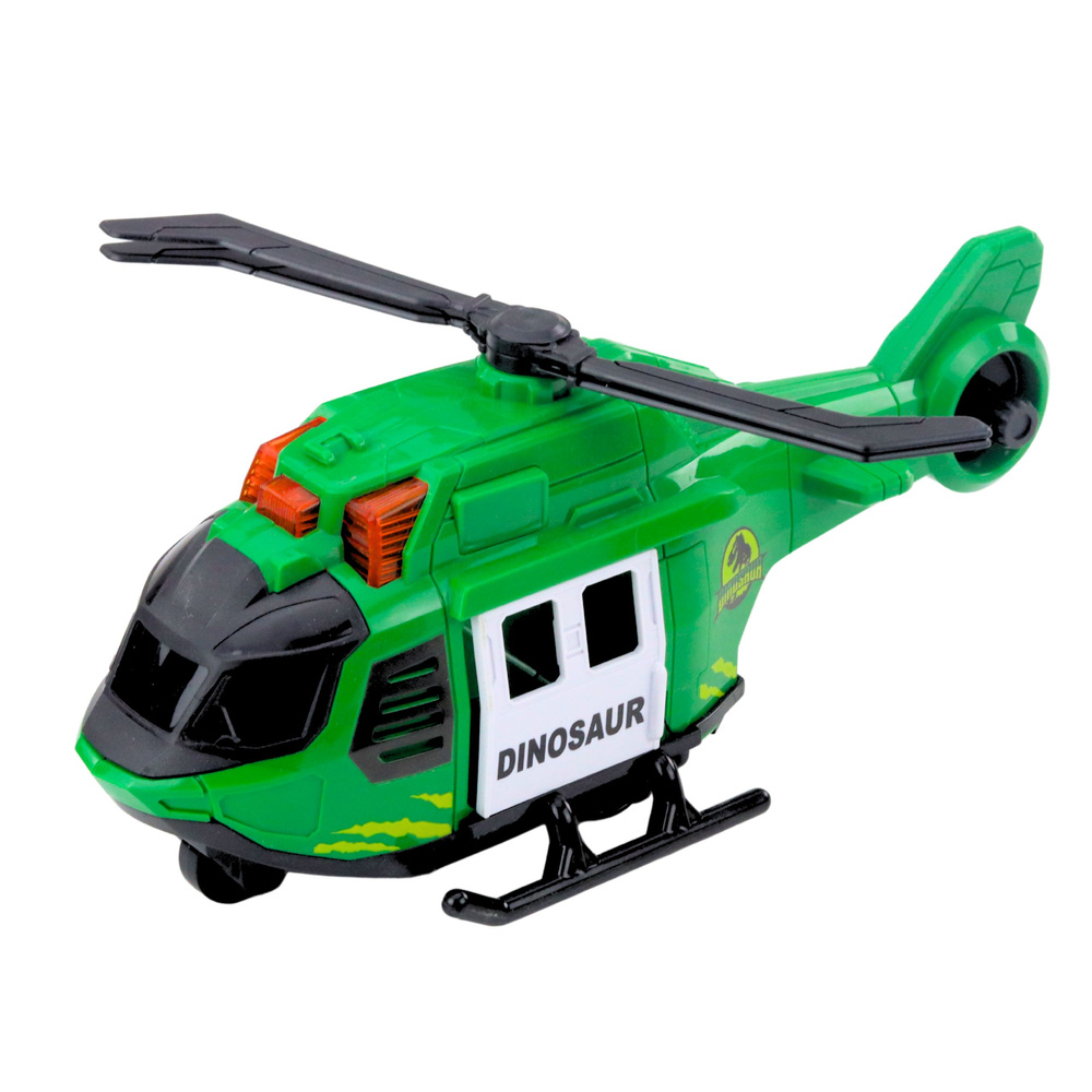 Set camion Dino Rescue cu elicopter, cusca si dinozaur, sunete, verde [4]