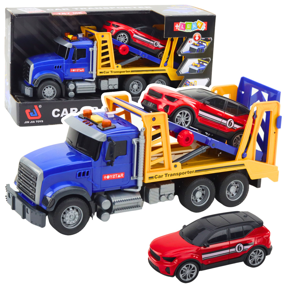 Set Camion Platforma Transportor Masina Lumini Sunete [2]