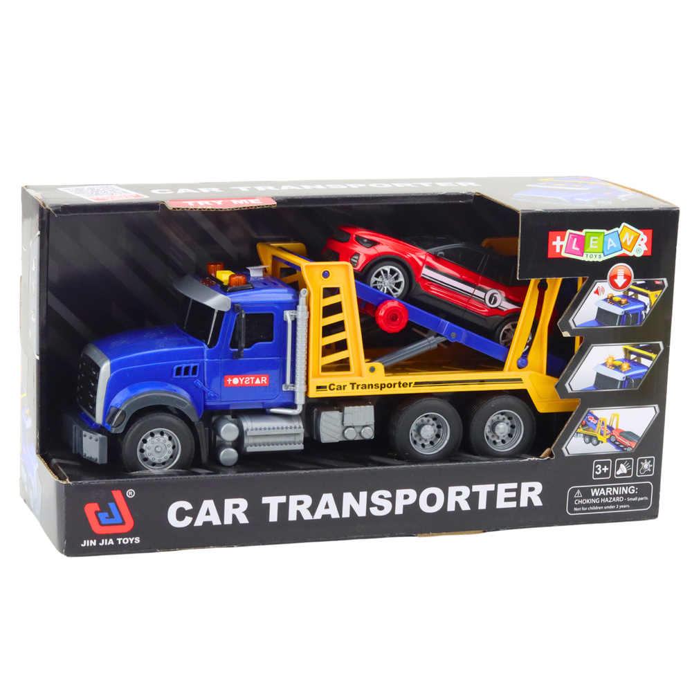 Set Camion Platforma Transportor Masina Lumini Sunete [7]