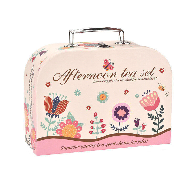 Set ceai in valiza cu cesti, farfurii, suport prajituri si gogosi [3]