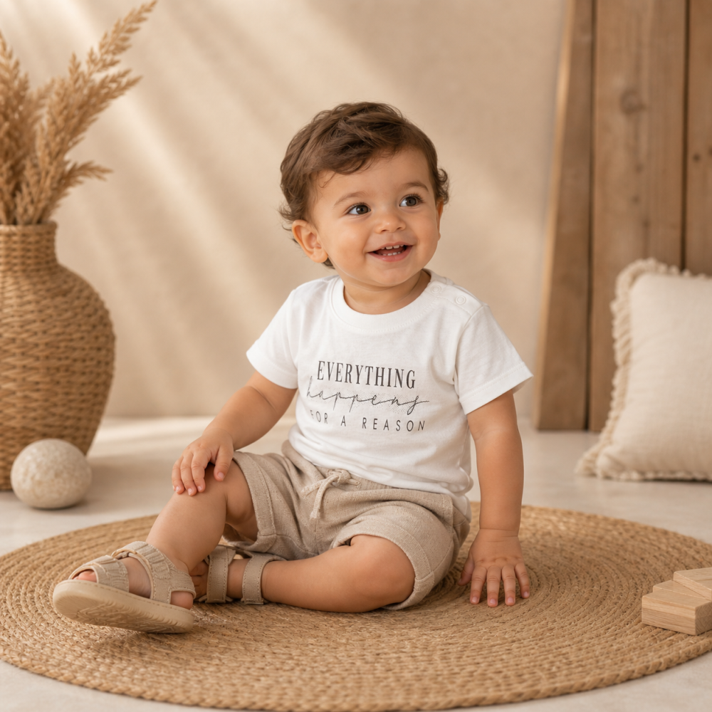 Set copii vara camasa verde tricou si pantaloni scurti bej texturat casual [4]