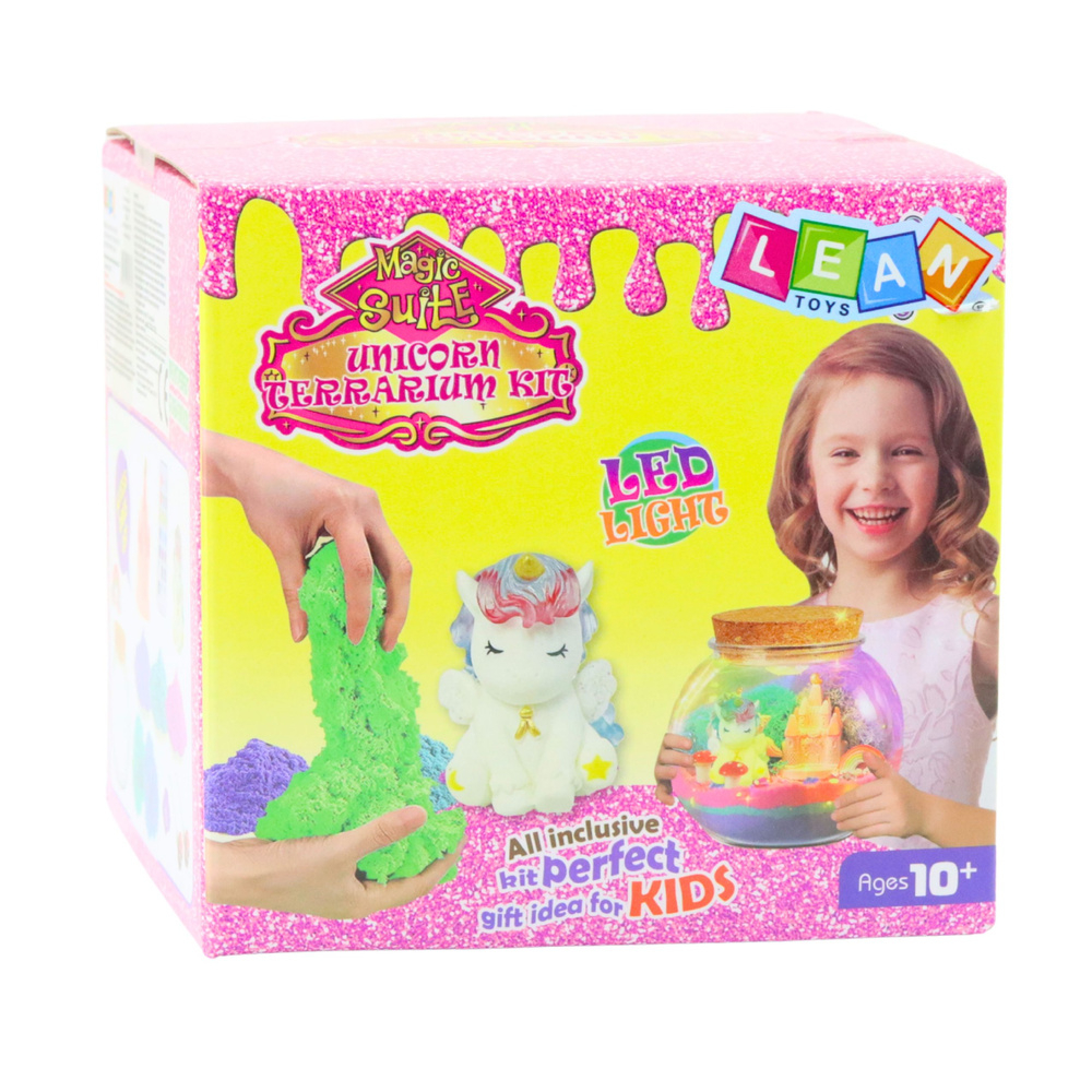 Set creativ DIY terariu cu mic unicorn lampa LED si telecomanda [4]