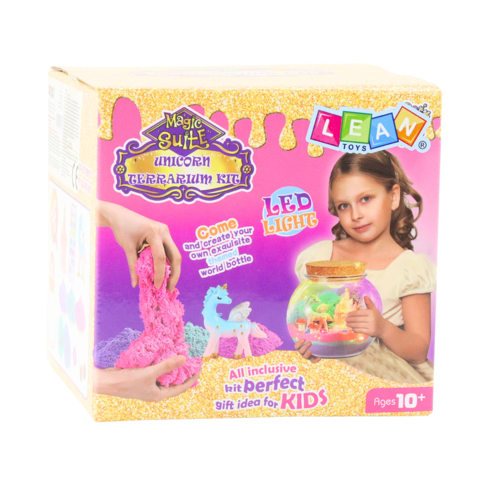 Set creativ DIY terariu cu unicorn colorat lampa LED si telecomanda [3]