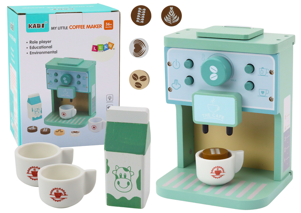 Set de cafetiere din lemn, electrocasnice, cești, lapte [1]