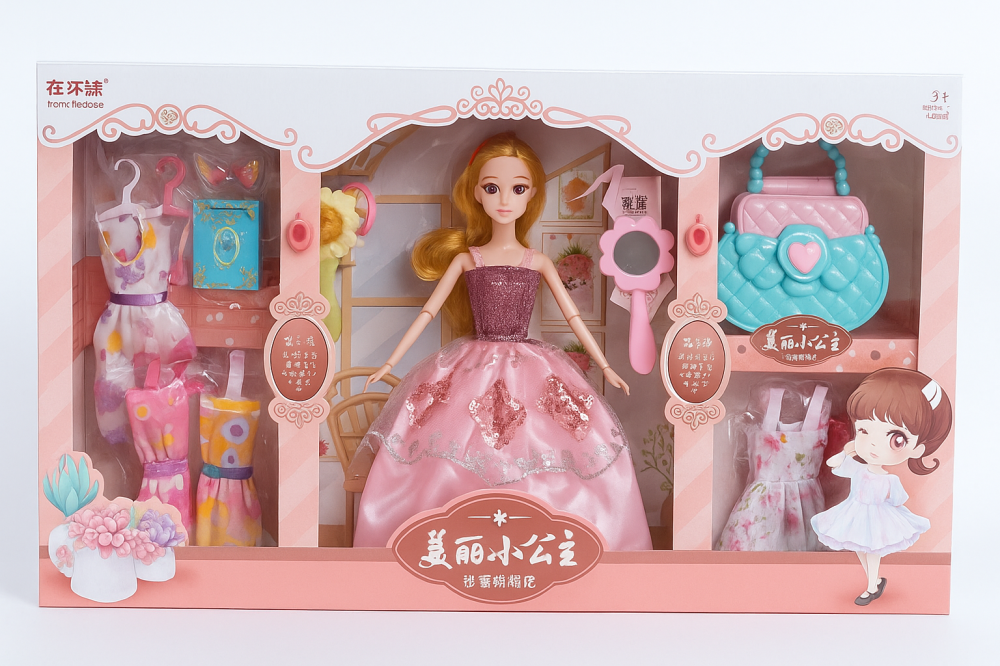 Set de joaca cu papusa si accesorii, ROZ, 3 ani+ [2]