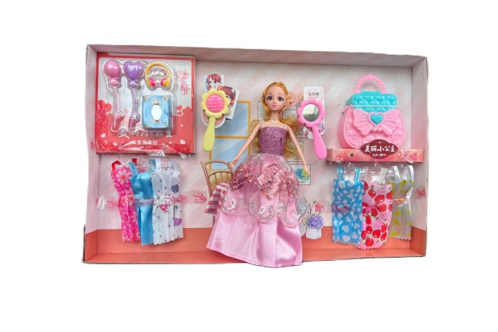 Set de joaca cu papusa si accesorii, roz, 3 ani+ [1]