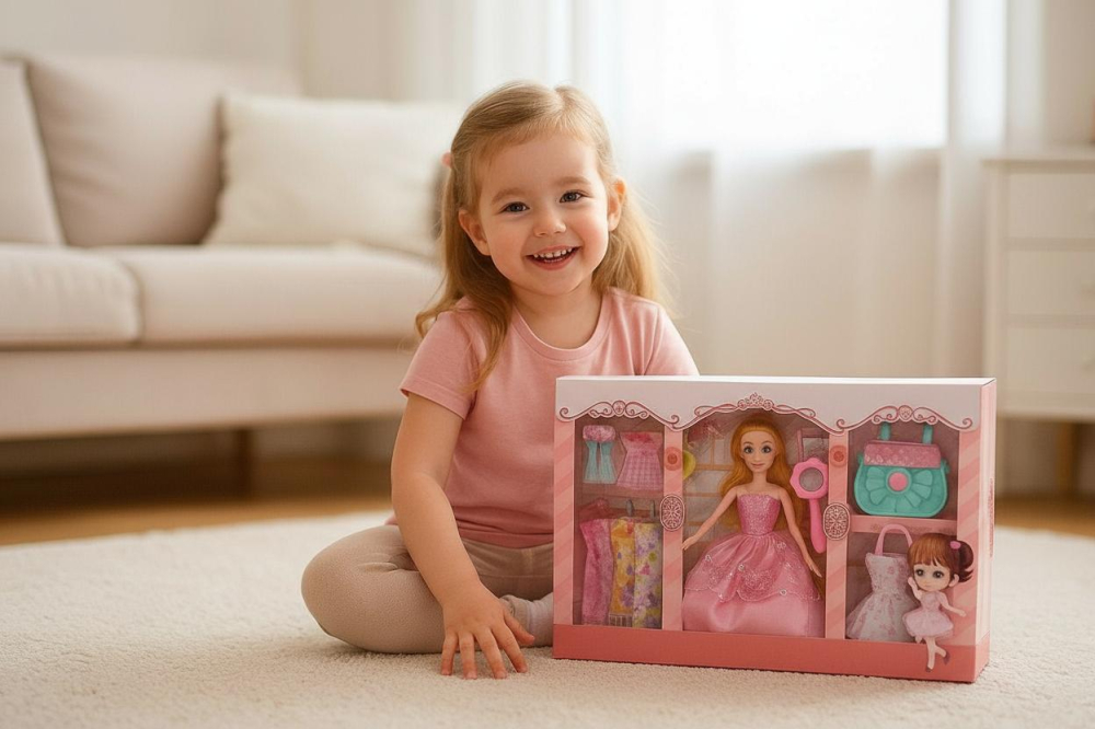 Set de joaca cu papusa si accesorii, ROZ, 3 ani+ [3]