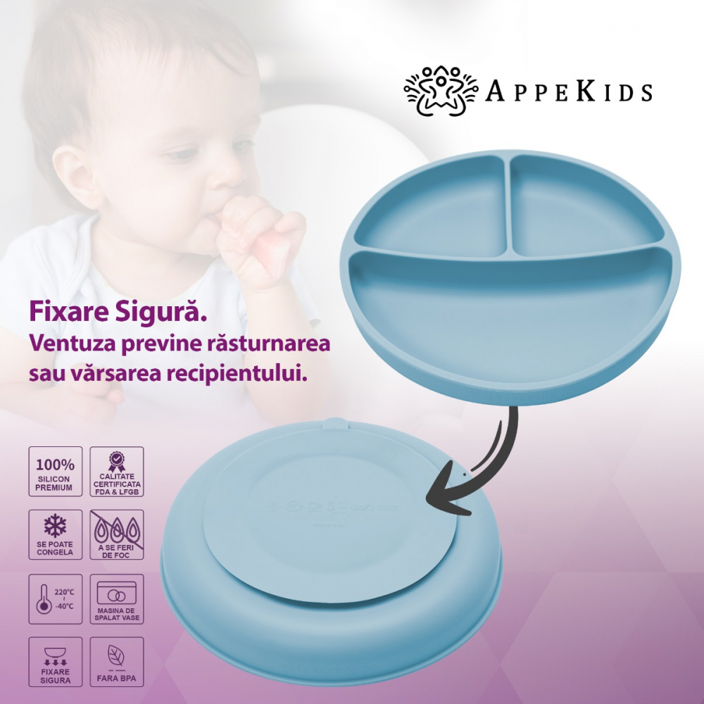 Set Diversificare, AppeKids, 100% Silicon, Classic - Albastru [4]