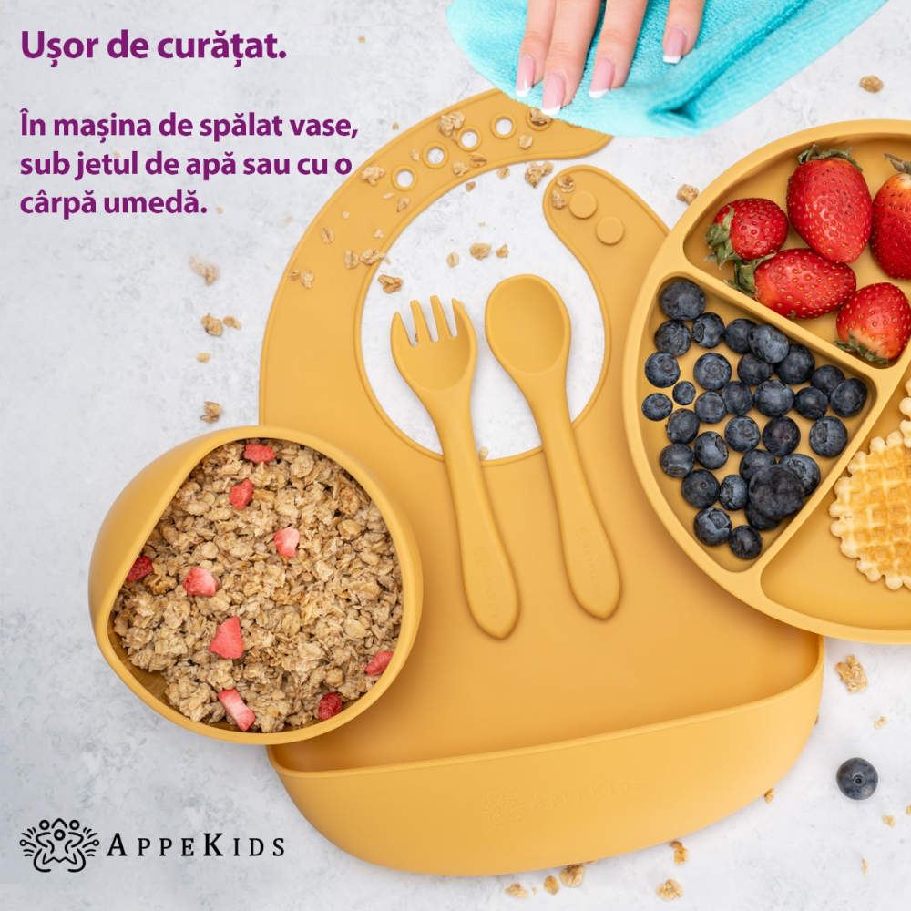 Set Diversificare, AppeKids, 100% Silicon, Classic - Galben [5]