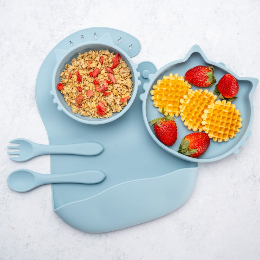 Set Diversificare, AppeKids, 100% Silicon, Kitty - Albastru [1]