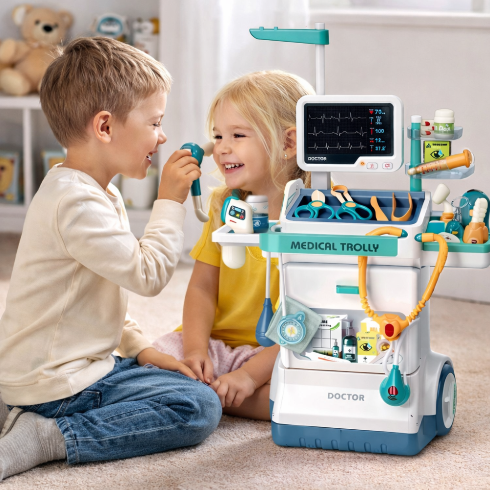 Set doctor cu carucior si accesorii medicale, radiografie, EKG, lumini si sunete, 26 [2]