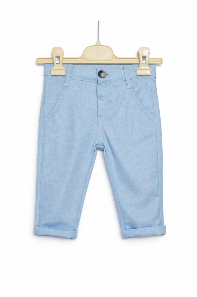 Set elegant baieti cu vesta camasa papion si pantaloni albastri [4]