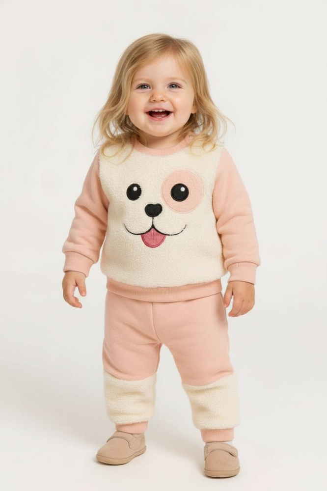 Set hanorac si pantaloni asortati fetite [3]