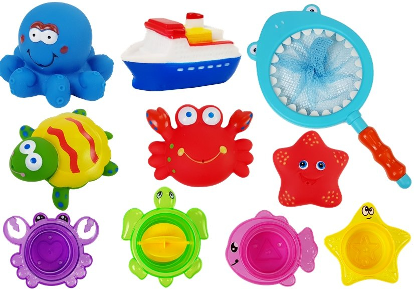 set-jucarii-baie-plasa-pescuit-animalute-bebelusi-baita-apa-Bebelul [2]