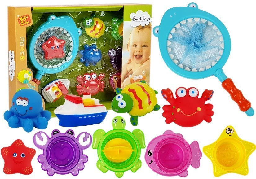 set-jucarii-baie-plasa-pescuit-animalute-bebelusi-baita-apa-Bebelul [1]