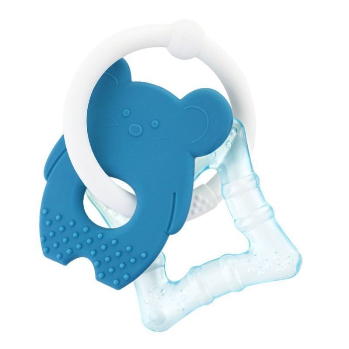 Set jucarii dentitie Akuku din silicon Mouse/Square albastru [2]