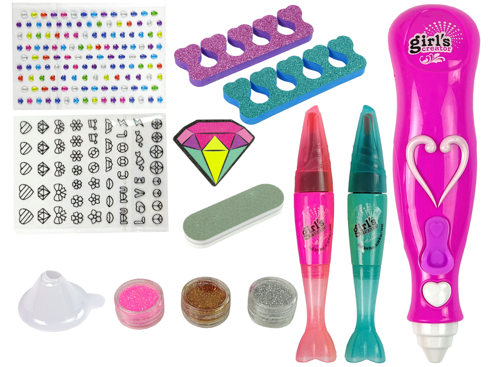 set-manichiura-pixuri-unghii-glitter-diamante-fetite-Bebelul [2]