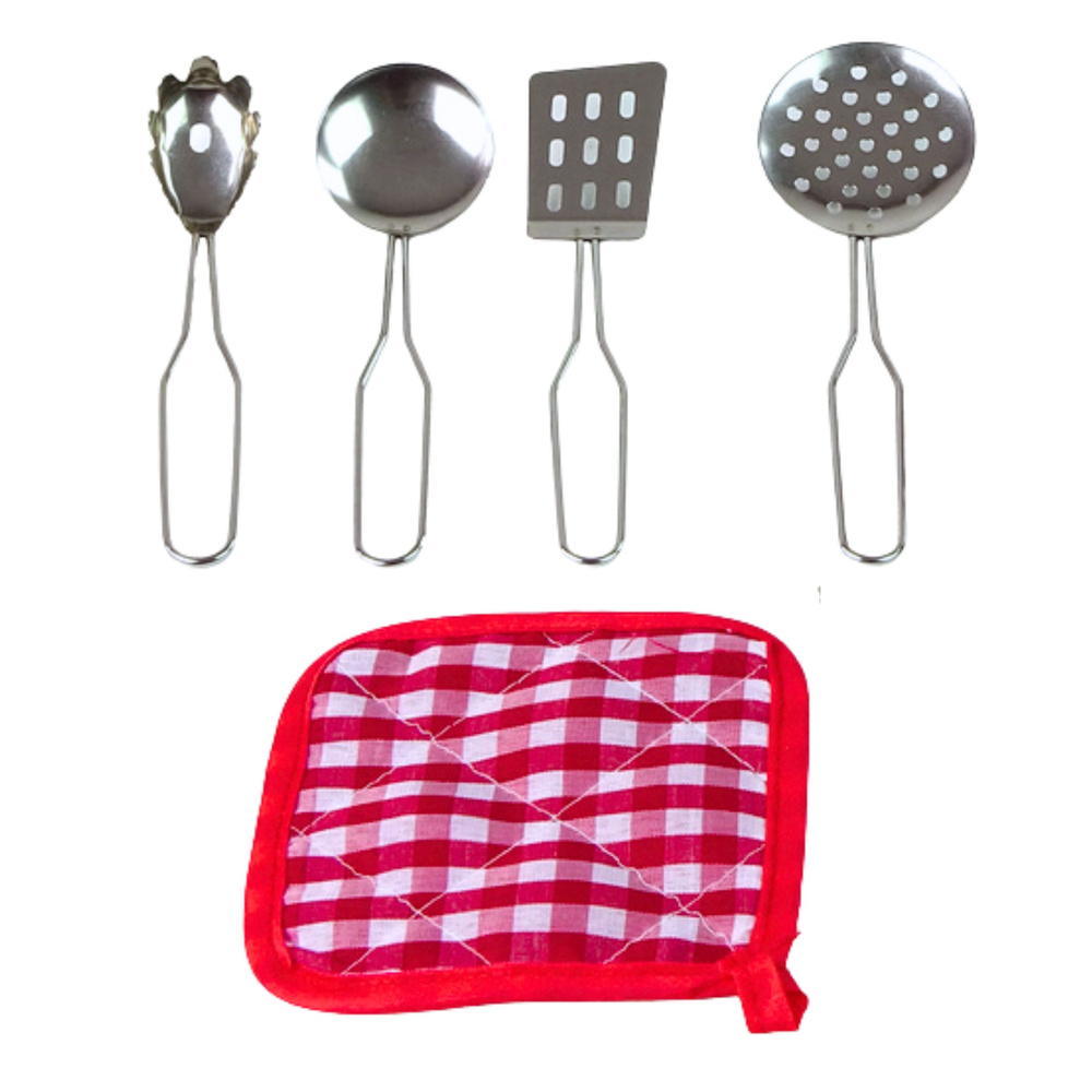 Set oale metalice si accesorii bucatarie pentru copii, 10 piese, argintiu (3+ ani) [3]