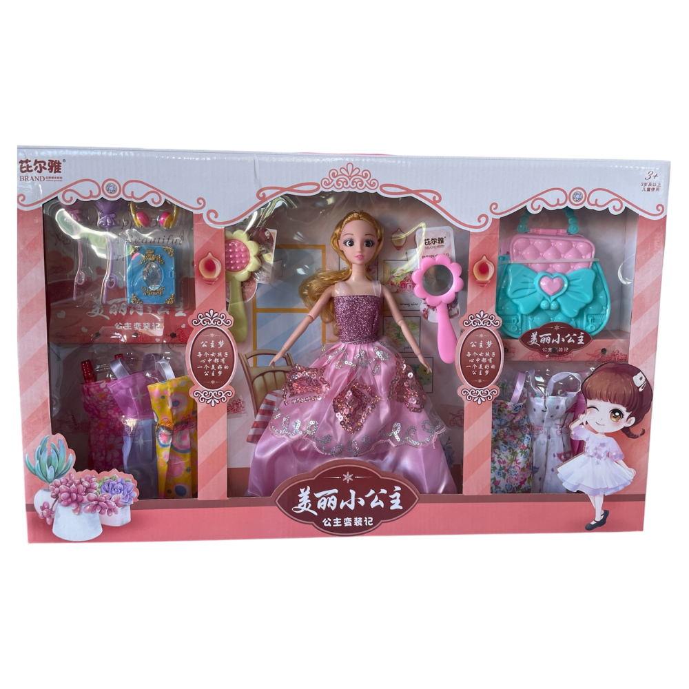 Set de joaca cu papusa si accesorii, ROZ, 3 ani+ [1]