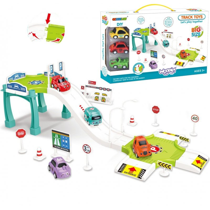 Set Parcare auto cu pista si 3 masinute incluse, garaj pe 3 niveluri pentru copii [2]