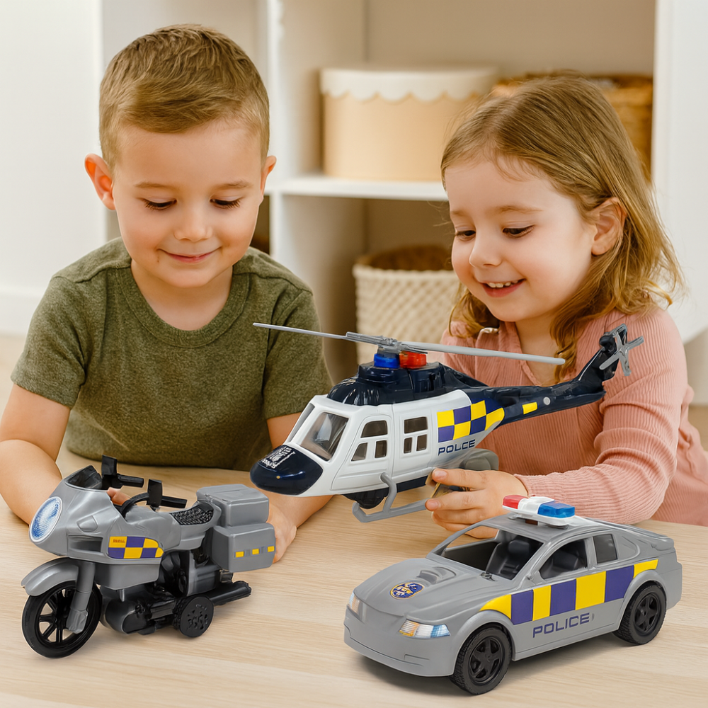 Set Politie Servicii Speciale cu Elicopter, Masina si Motocicleta [1]