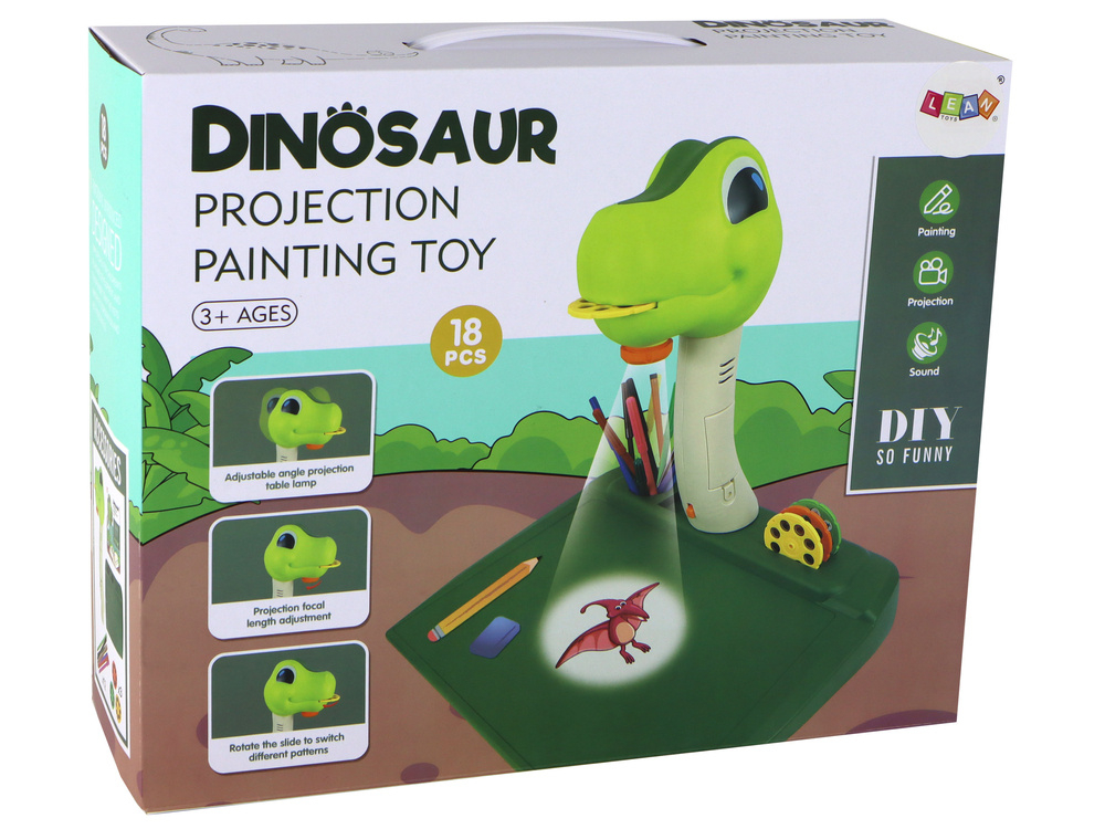 Set Proiector Copii Dinozaur cu Sunete si Desene – 3 Discuri, 12 Markere [6]