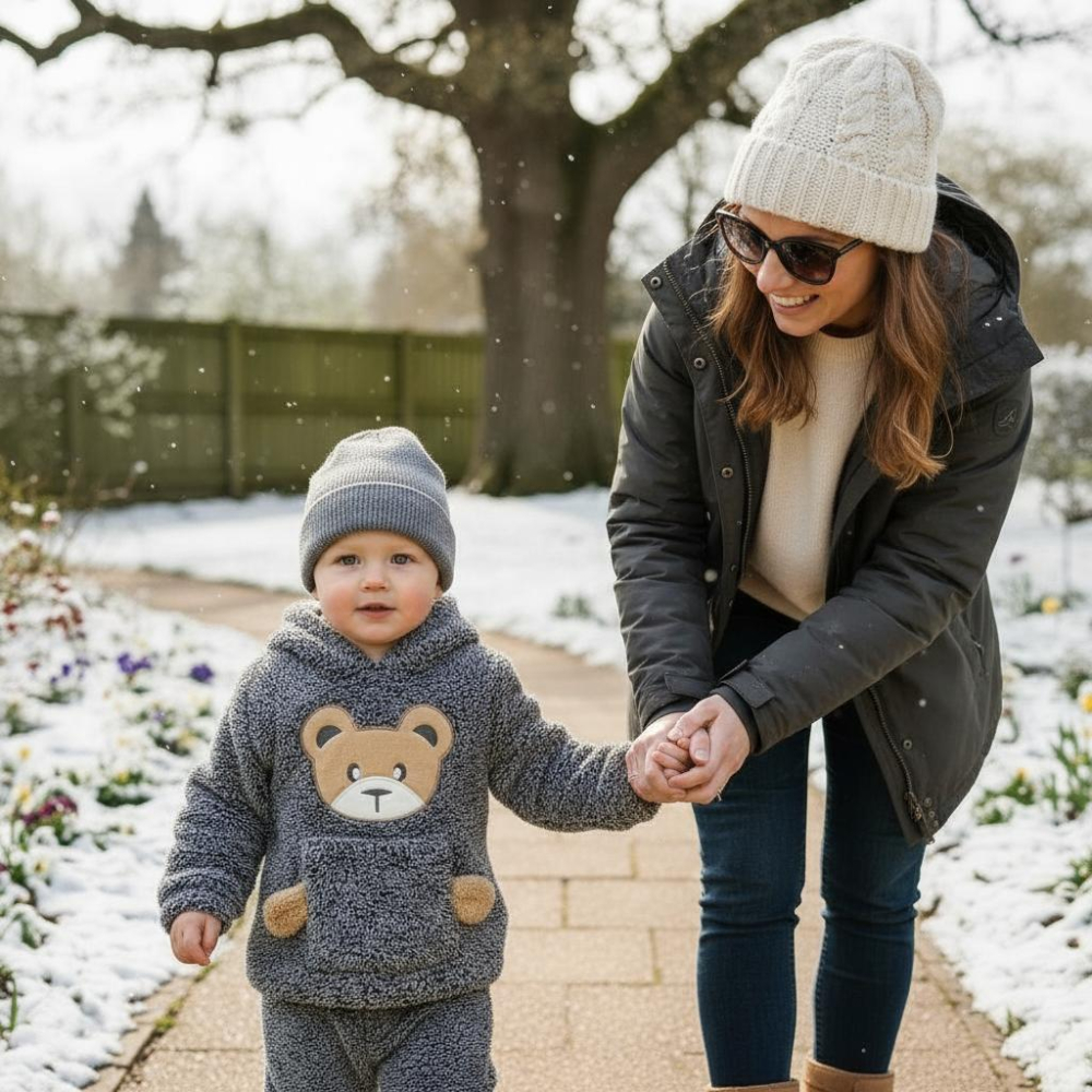 Set pufos hanorac si pantaloni Welsoft - Grey [3]