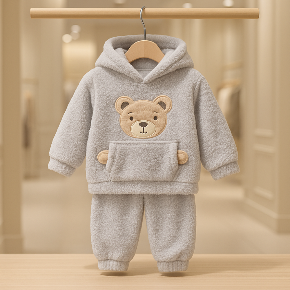 Set pufos hanorac si pantaloni Welsoft - Light gray [2]