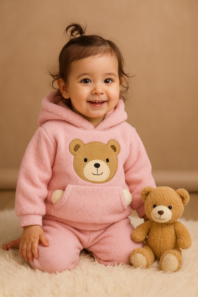 Set pufos hanorac si pantaloni Welsoft - Pink [3]