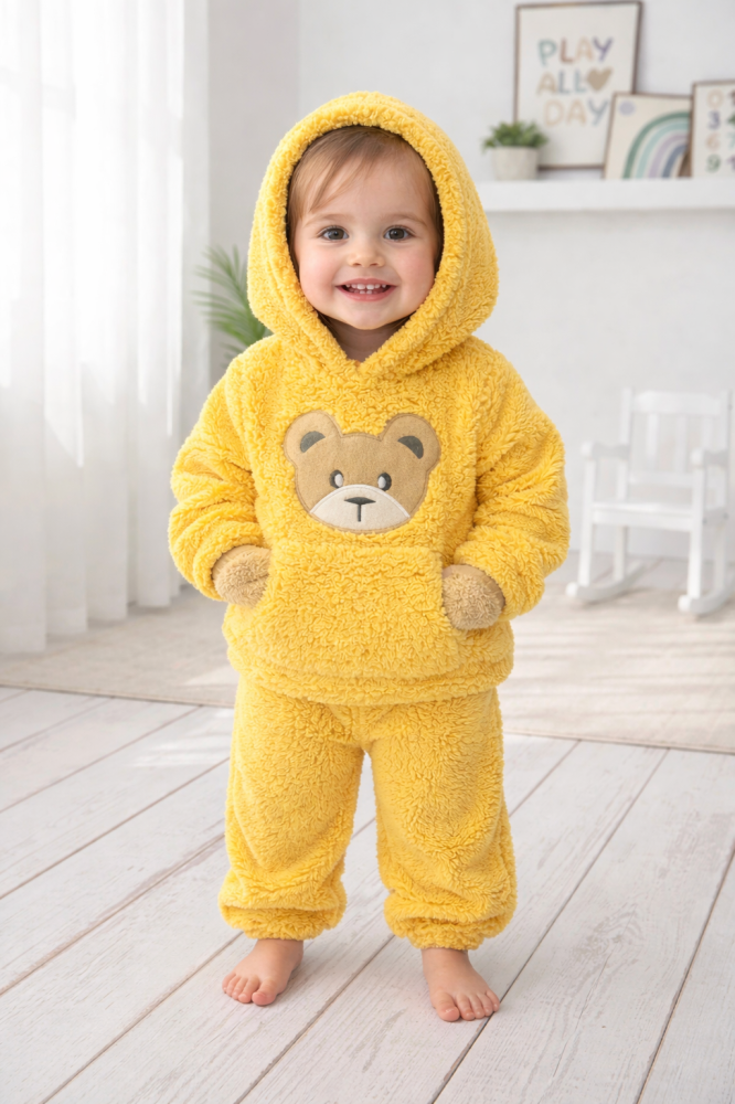 Set pufos hanorac si pantaloni Welsoft - Yellow [2]