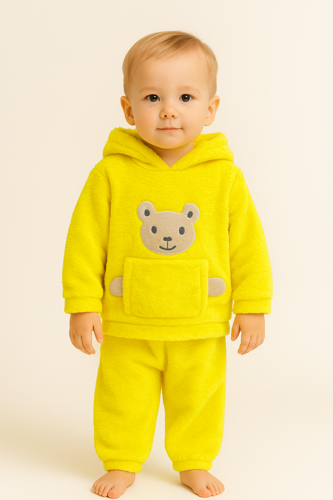 Set pufos hanorac si pantaloni Welsoft - Yellow [3]