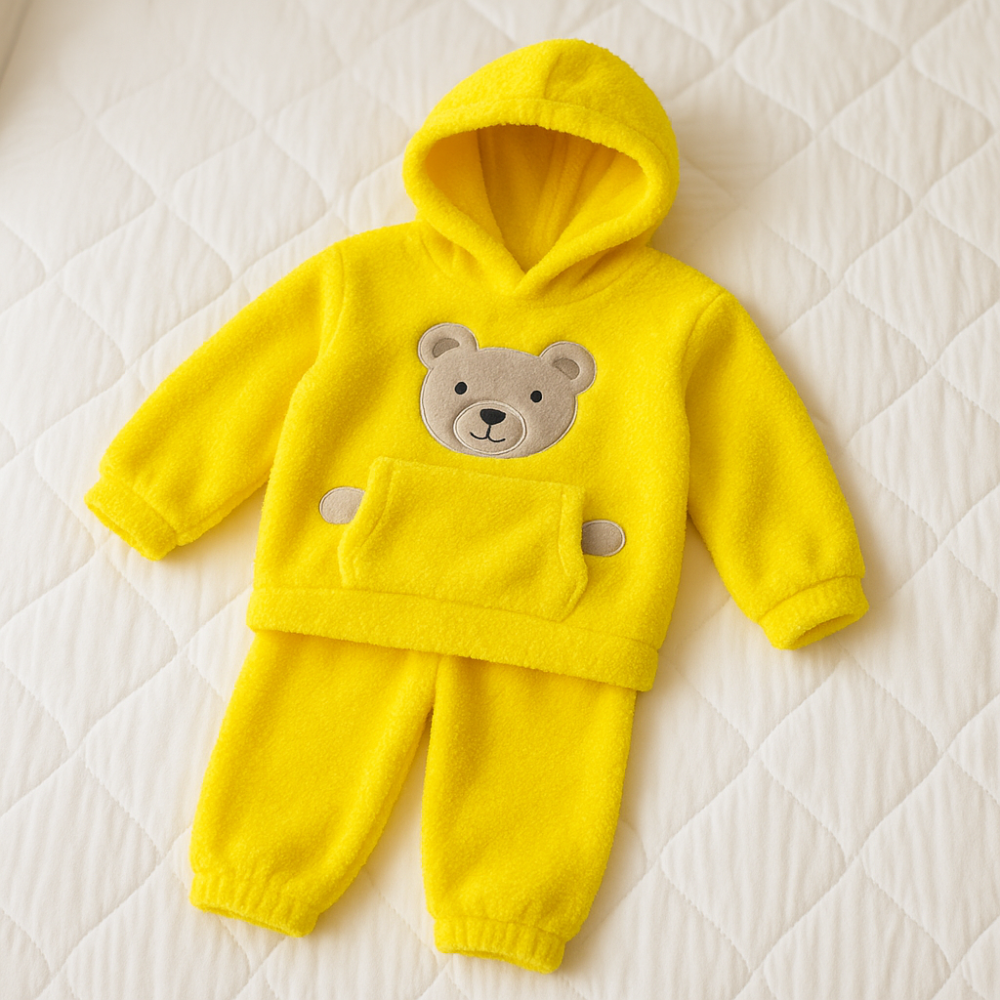 Set pufos hanorac si pantaloni Welsoft - Yellow [4]