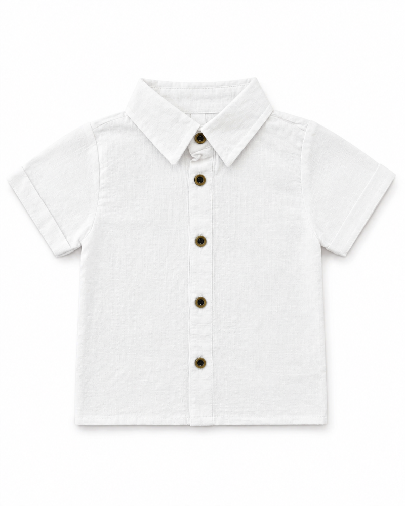 Set salopetă tip denim cu cămașă pentru băieți, 6–24 Luni [4]