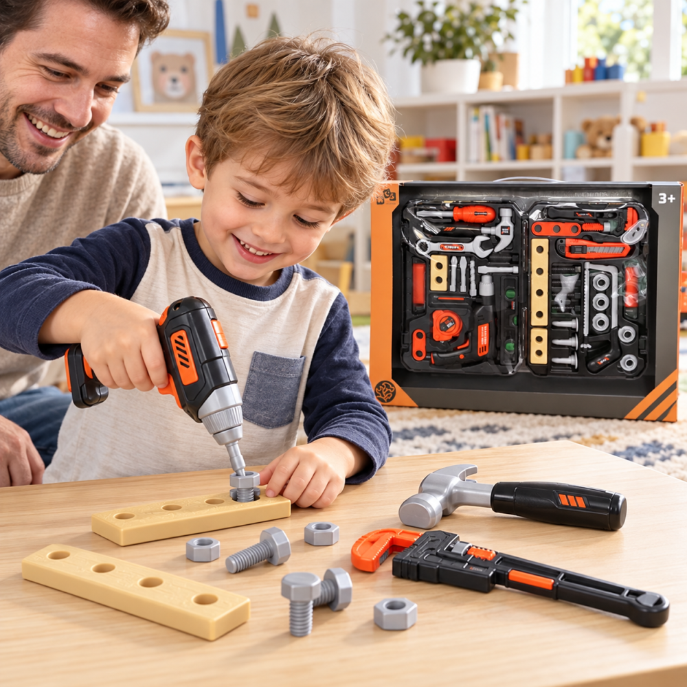 Set scule de jucarie START PRO 32 piese cu bormasina, ciocan si accesorii, 3 ani+ [2]