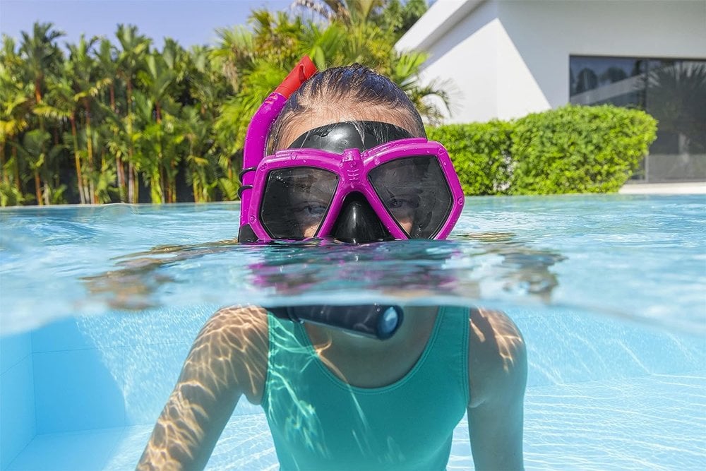 Set snorkeling copii roz, masca/tub, reglabil, 45x21x8cm [1]