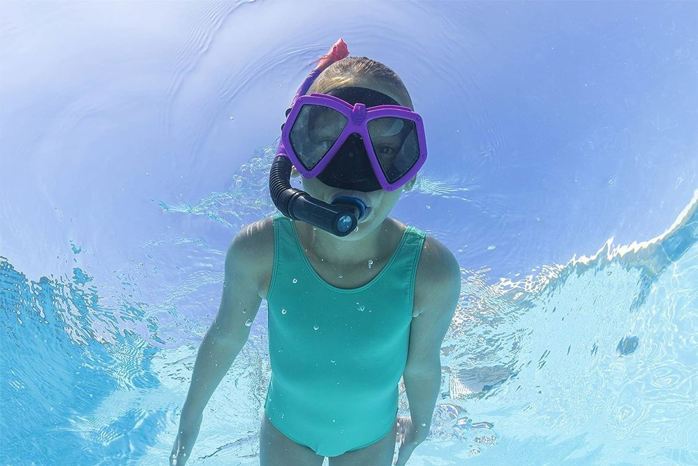 Set snorkeling copii roz, masca/tub, reglabil, 45x21x8cm [4]