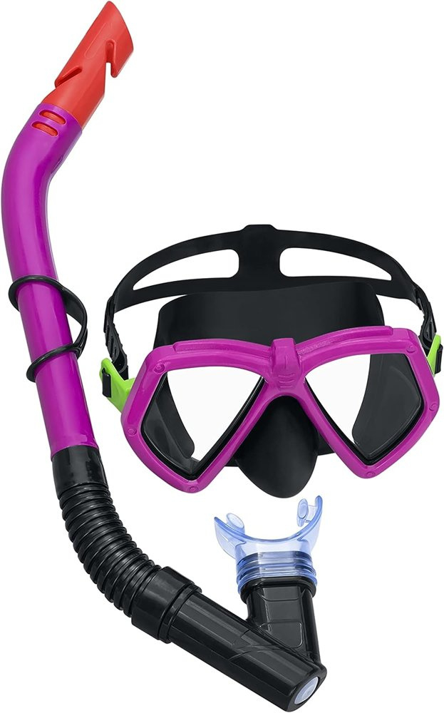Set snorkeling copii roz, masca/tub, reglabil, 45x21x8cm [10]