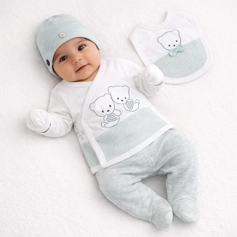 Set 5 piese pentru nou nascuti, model cu Ursuleti [4]