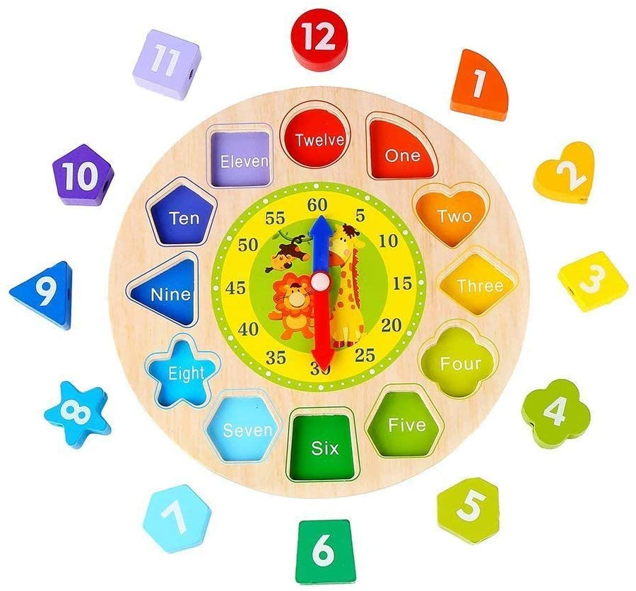 ceas-educativ-din-lemn-sortator-forme-culori-Bebelul [3]
