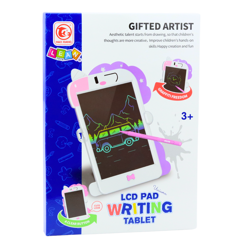 Tablă de desen LCD cu stylus, unicorn, roz [3]